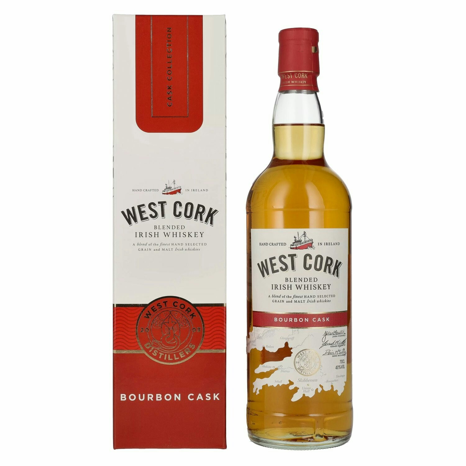 West Cork Blended Irish Whiskey Bourbon Cask 40% Vol. 0,7l in Giftbox
