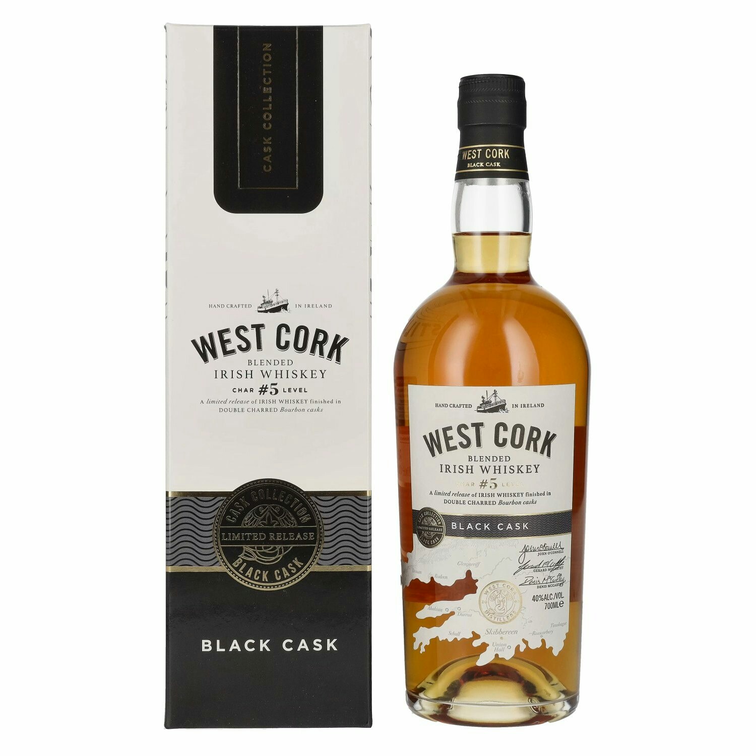 West Cork Char No. 5 Level Blended Irish Whiskey BLACK CASK Finish 40% Vol. 0,7l in Giftbox