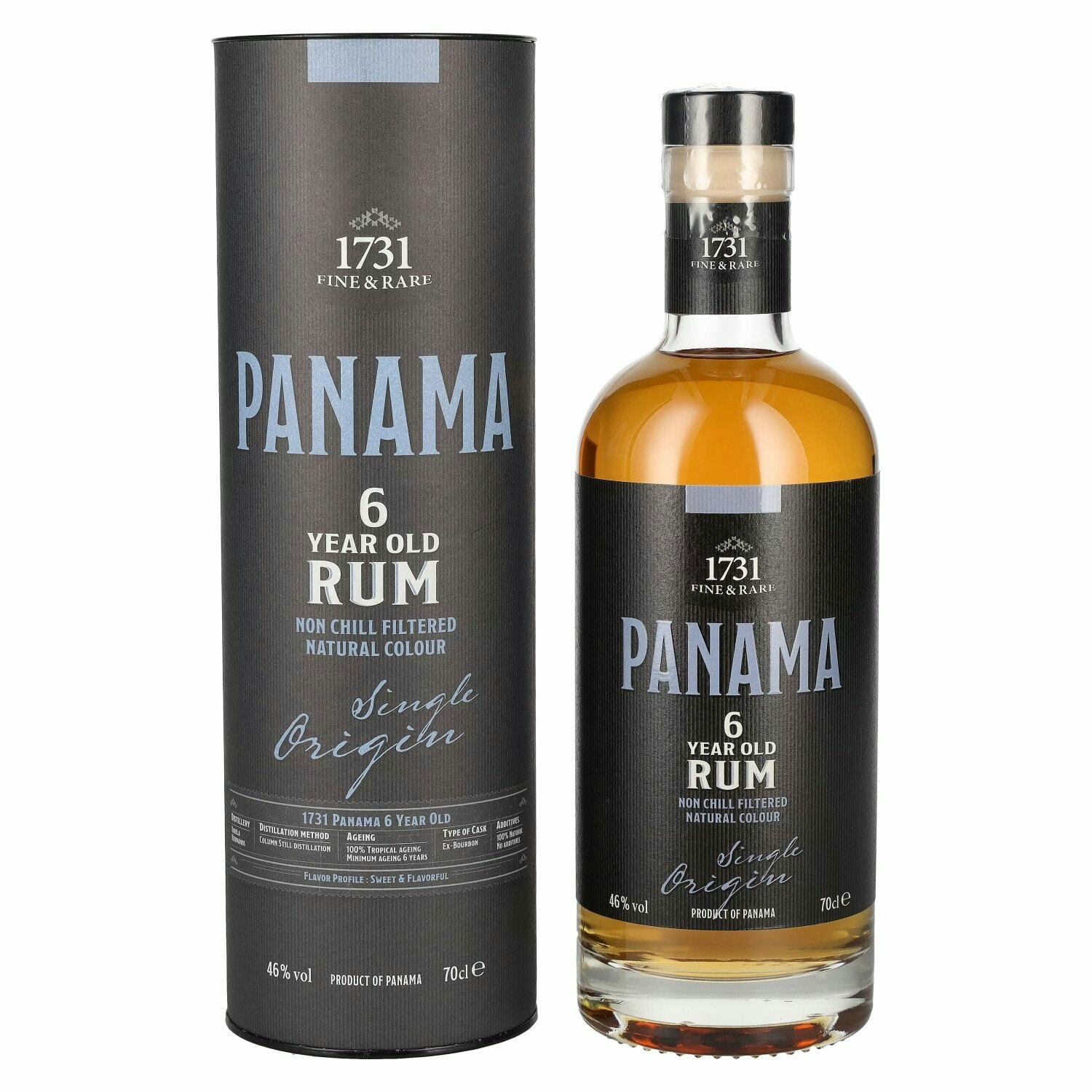 1731 Fine & Rare PANAMA 6 Years Old Single Origin Rum 46% Vol. 0,7l in Giftbox