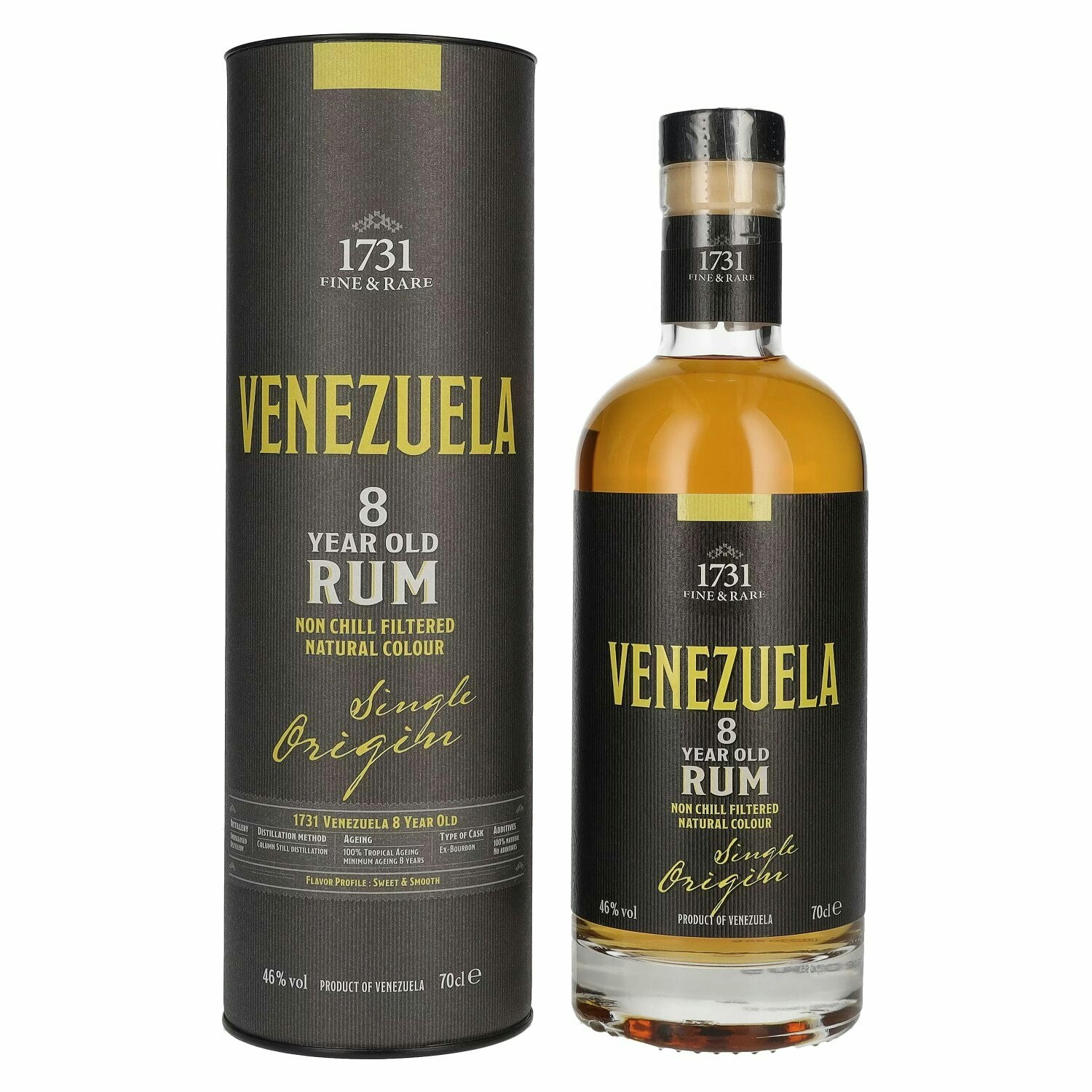 1731 Fine & Rare VENEZUELA 8 Years Old Single Origin Rum 46% Vol. 0,7l in Giftbox