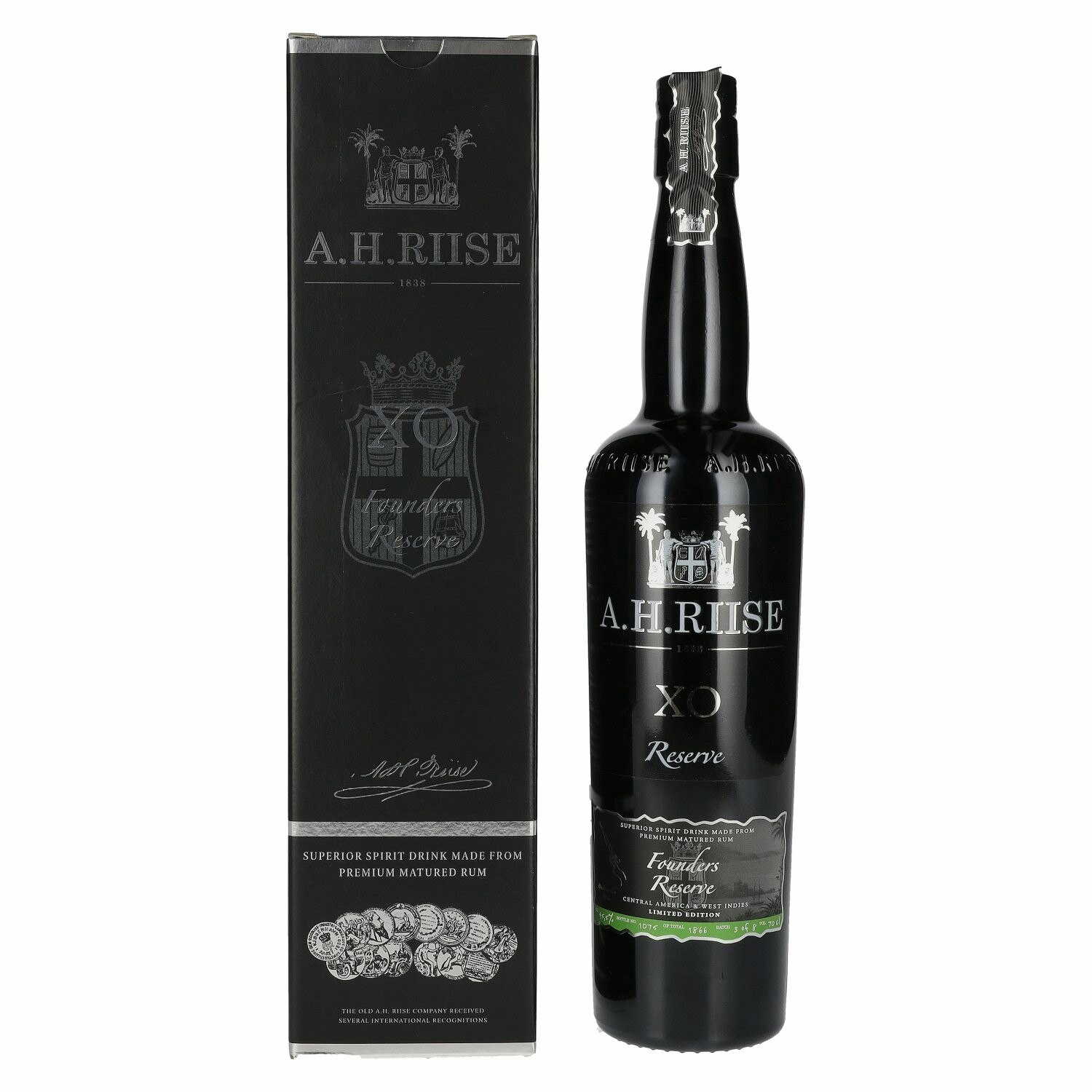 A.H. Riise X.O. FOUNDERS RESERVE Superior Spirit Drink #6 45,5% Vol. 0,7l in Giftbox