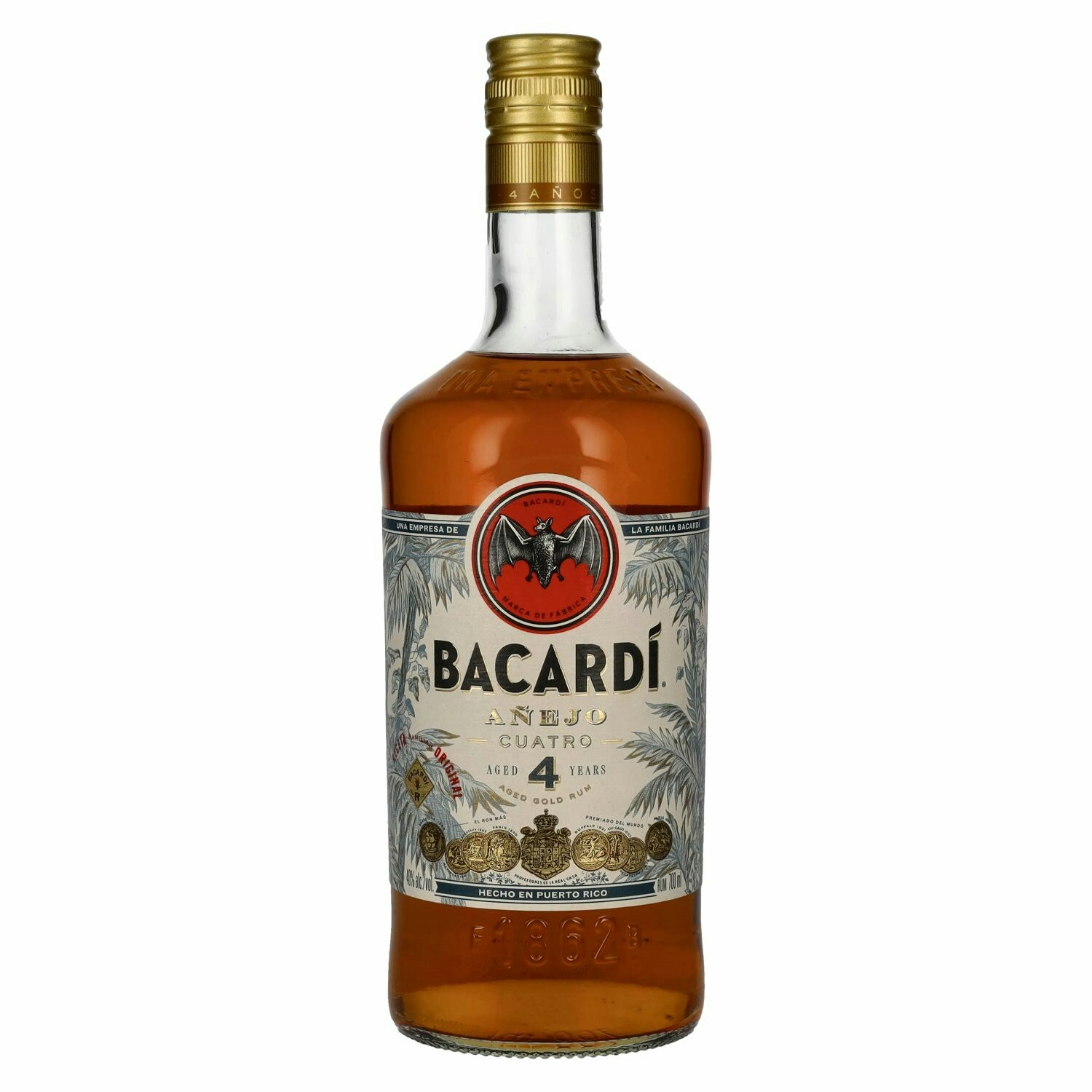 Bacardi 4 Years Old AÑEJO CUATRO Gold Rum 40% Vol. 0,7l