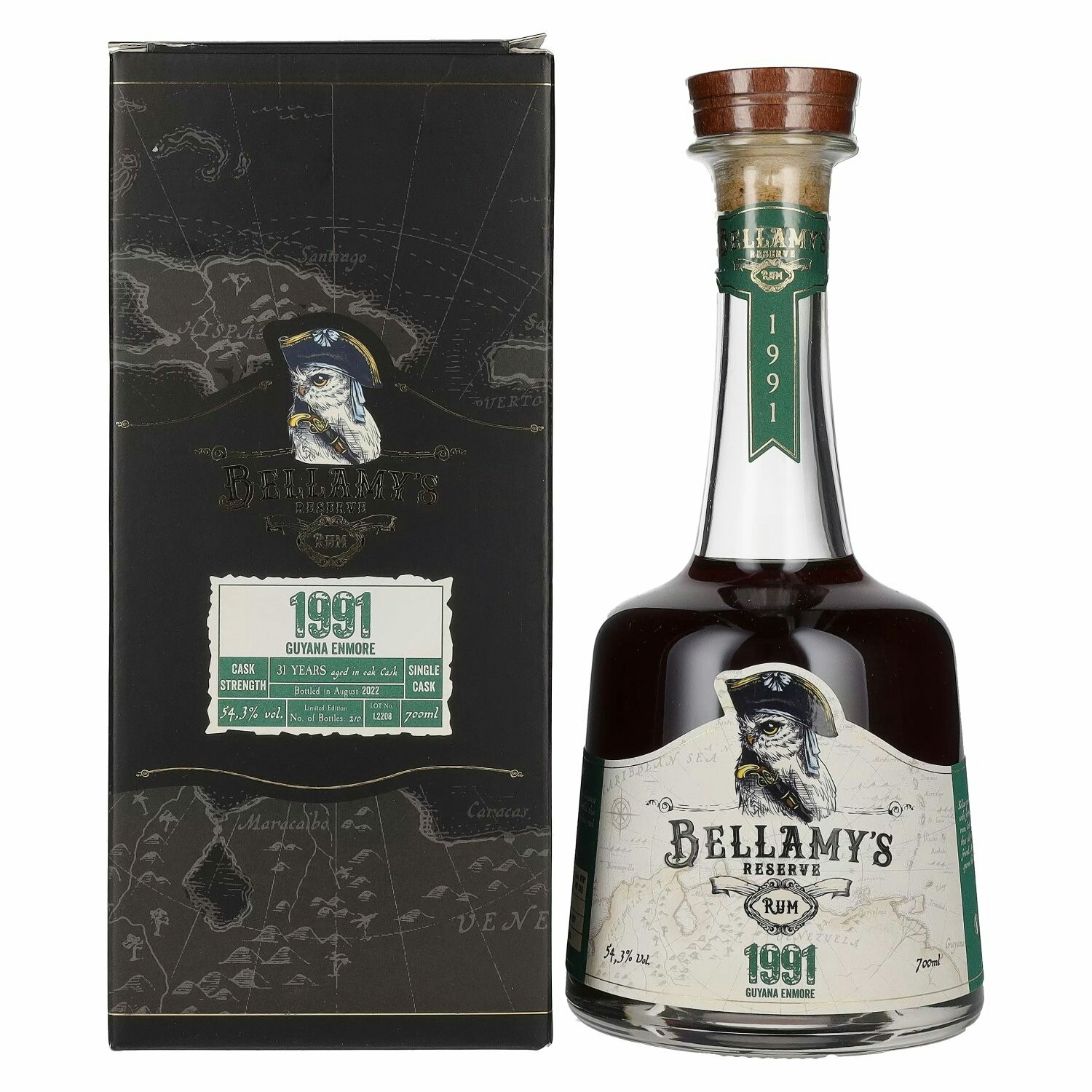 Bellamy's Reserve Rum Guyana Enmore 1991 54,3% Vol. 0,7l in Giftbox