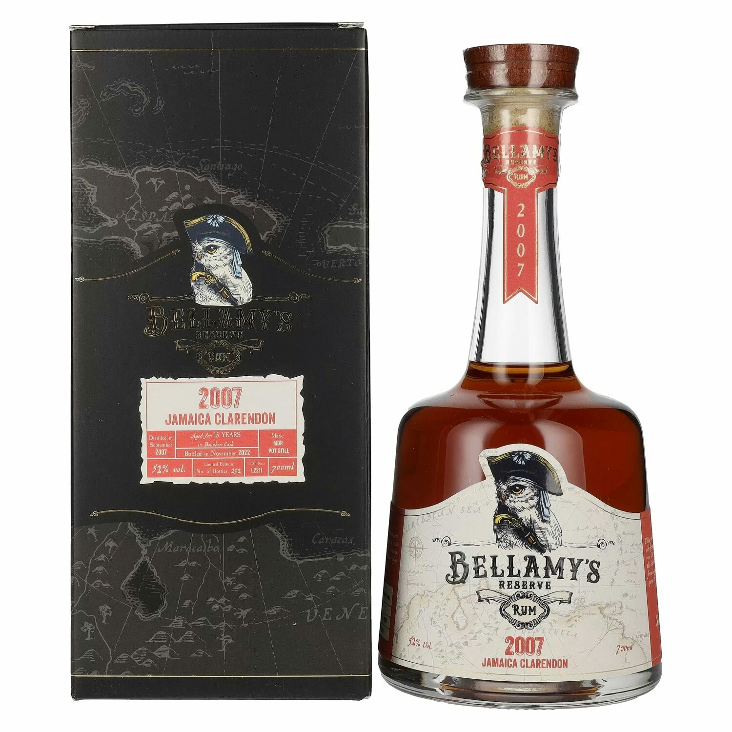 Bellamy's Reserve Rum Jamaica Clarendon 2007 52% Vol. 0,7l in Giftbox