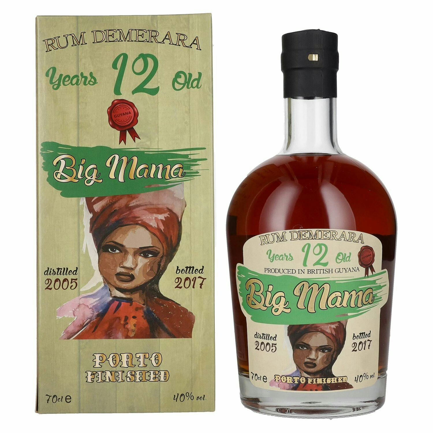 Big Mama 12 Years Old Rum Demerara Porto Finished 40% Vol. 0,7l in Giftbox