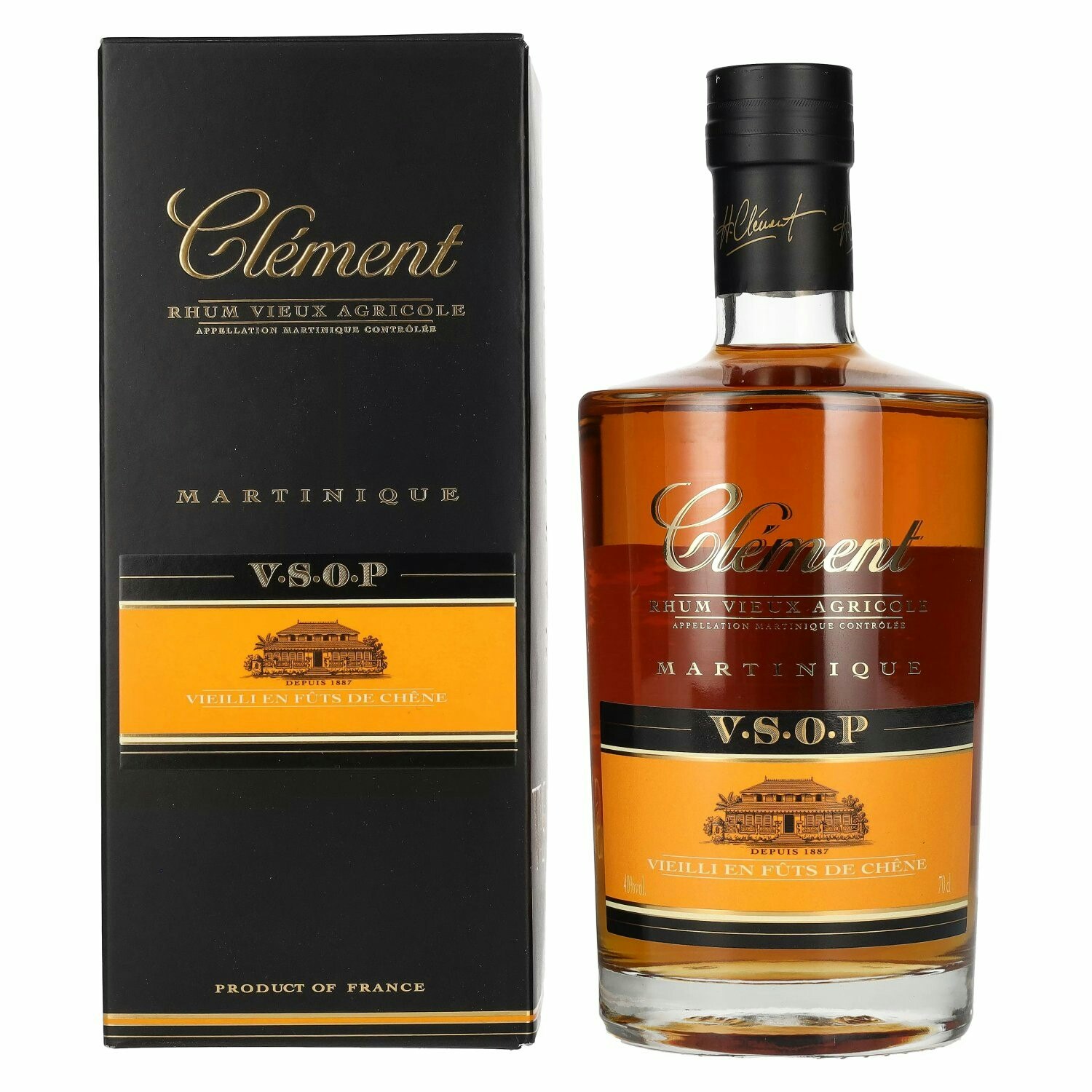 Clément Rhum Vieux Agricole V.S.O.P. VIEILLI EN FÛTS DE CHÊNE 40% Vol. 0,7l in Giftbox