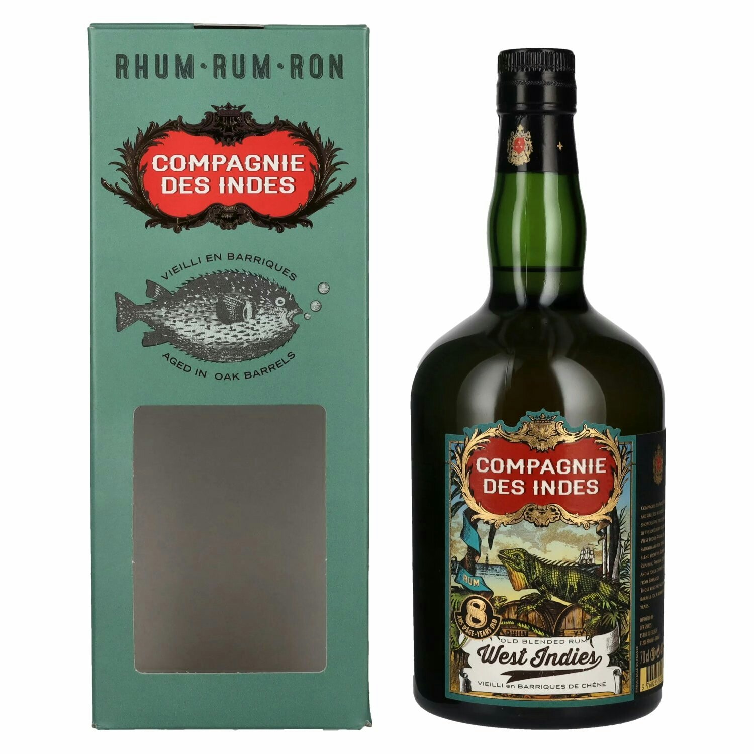 Compagnie des Indes West Indies 8 Years Old Blended Rum 40% Vol. 0,7l in Giftbox