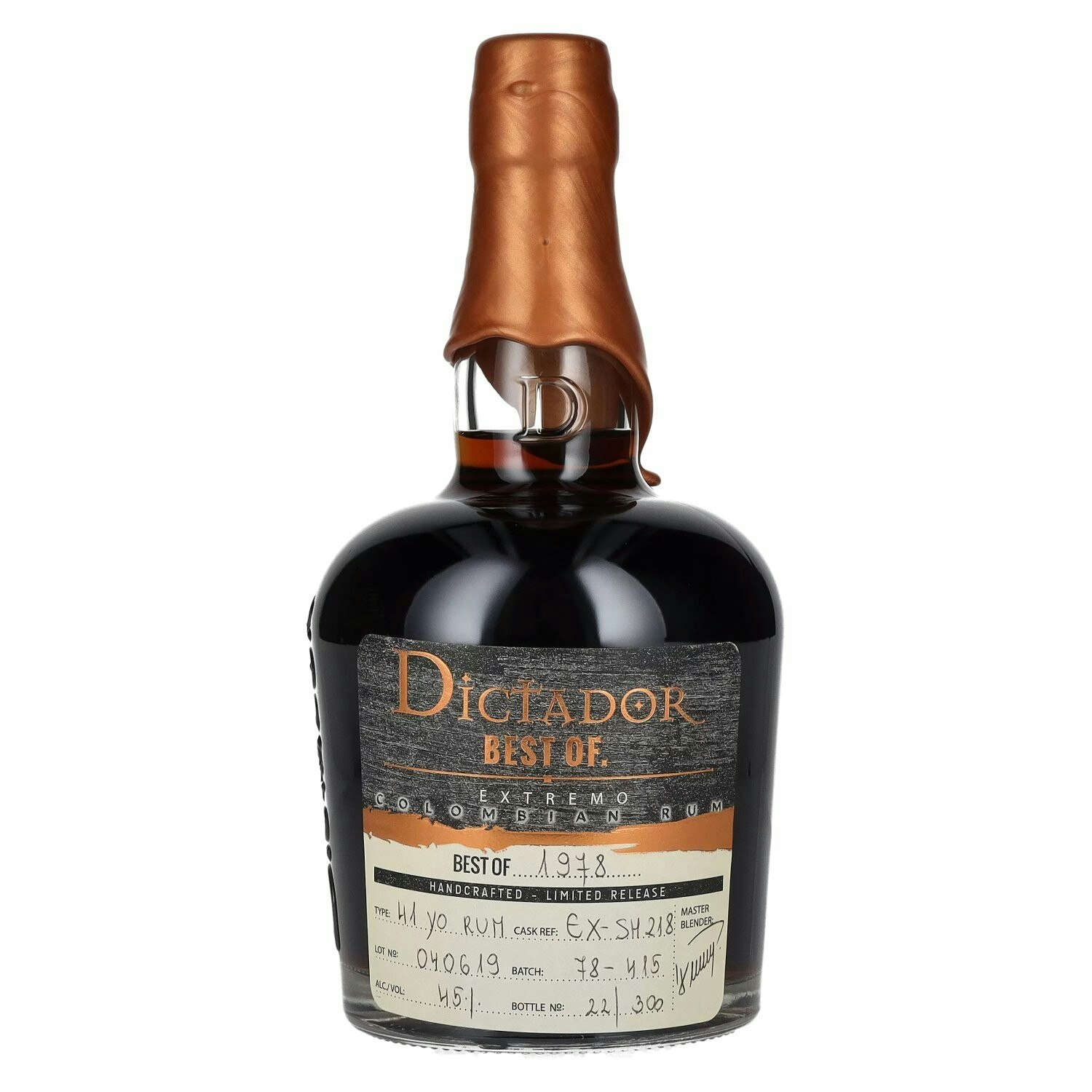Dictador BEST OF 1978 EXTREMO Colombian Rum 41YO/040619/EX-SM218 45% Vol. 0,7l