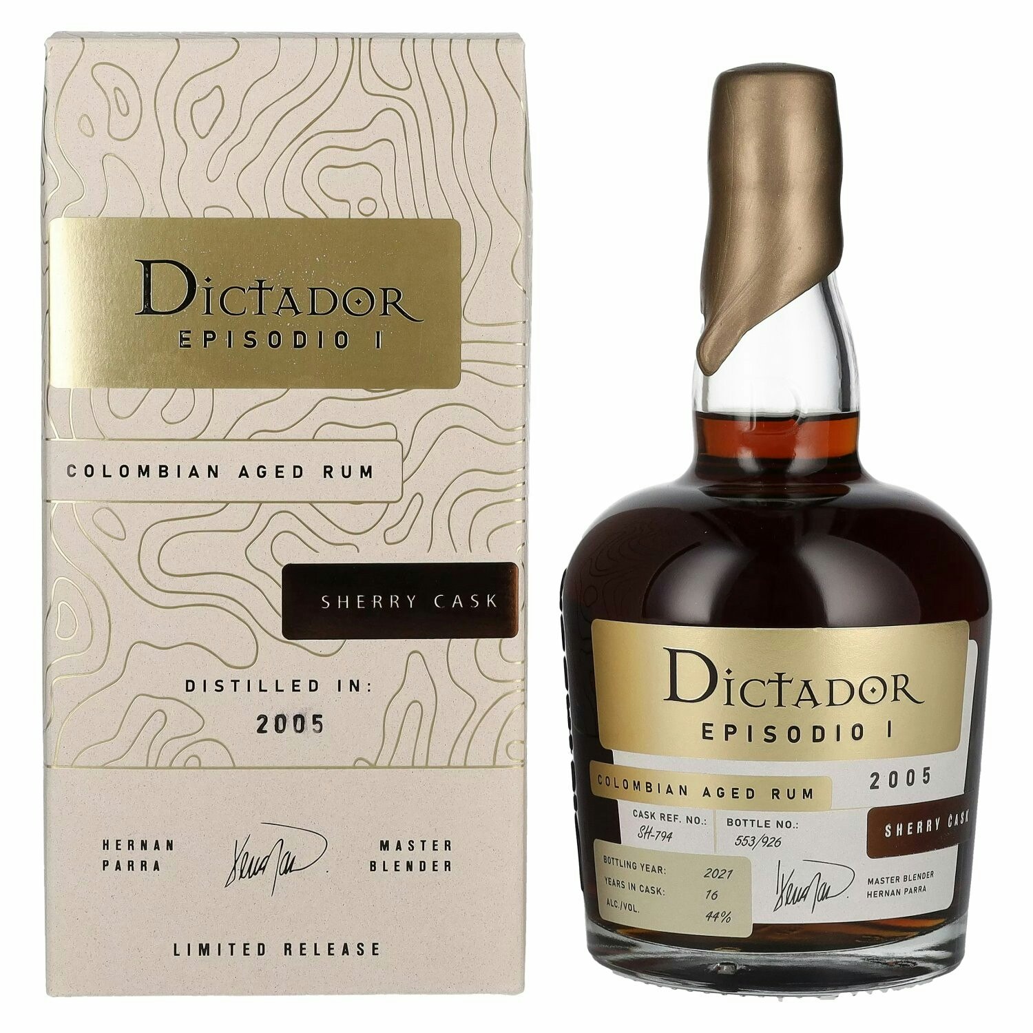 Dictador EPISODIO I 16 Years Old SHERRY CASK Rum 2005 44% Vol. 0,7l in Giftbox