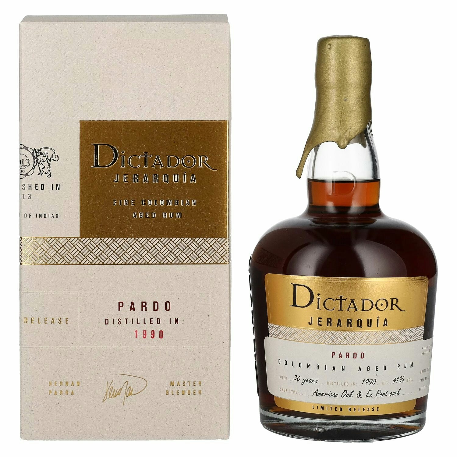 Dictador JERARQUÍA 30 Years Old PARDO Rum 1990 41% Vol. 0,7l in Giftbox