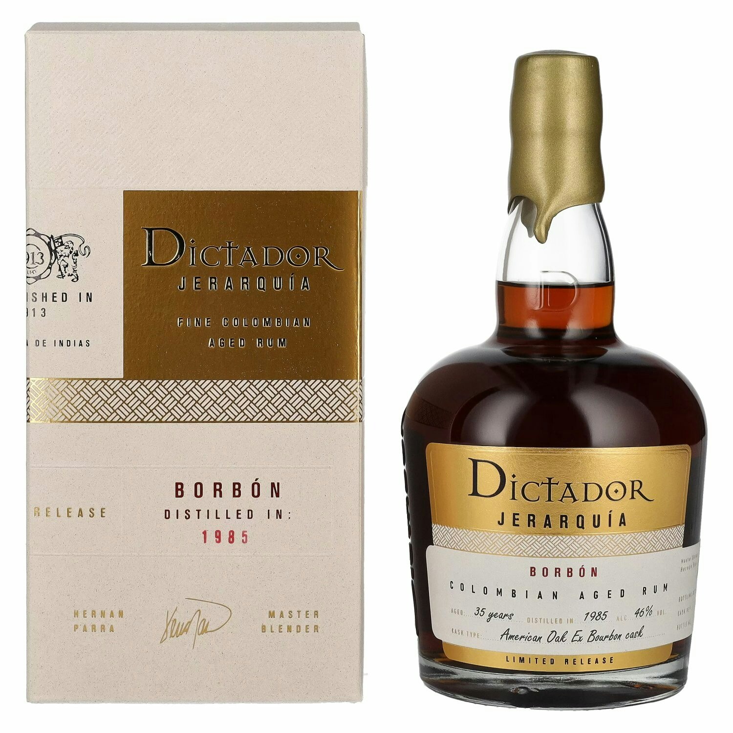 Dictador JERARQUÍA 35 Years Old BORBÓN Rum 1985 46% Vol. 0,7l in Giftbox