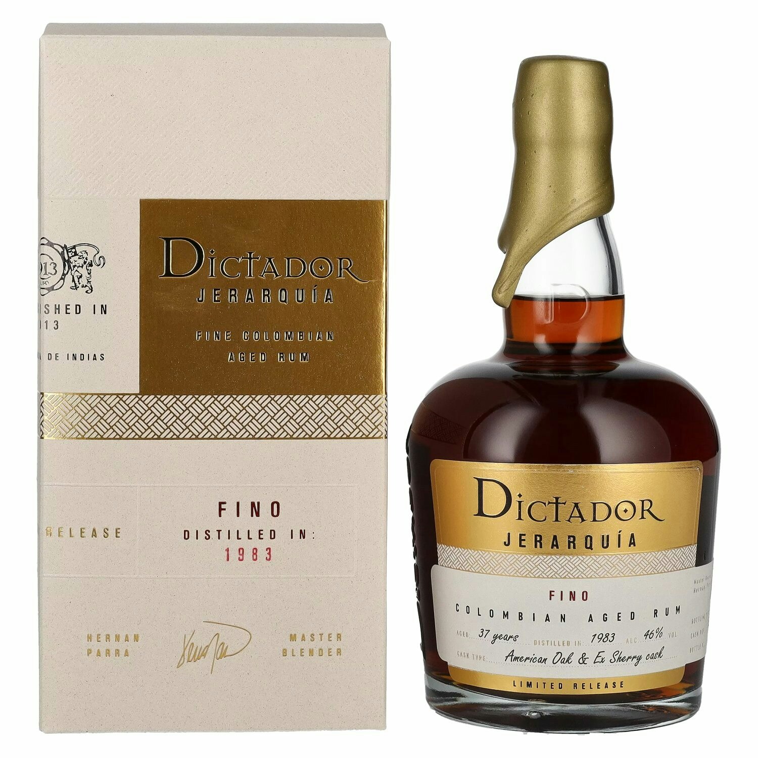 Dictador JERARQUÍA 37 Years Old FINO Rum 1983 46% Vol. 0,7l in Giftbox