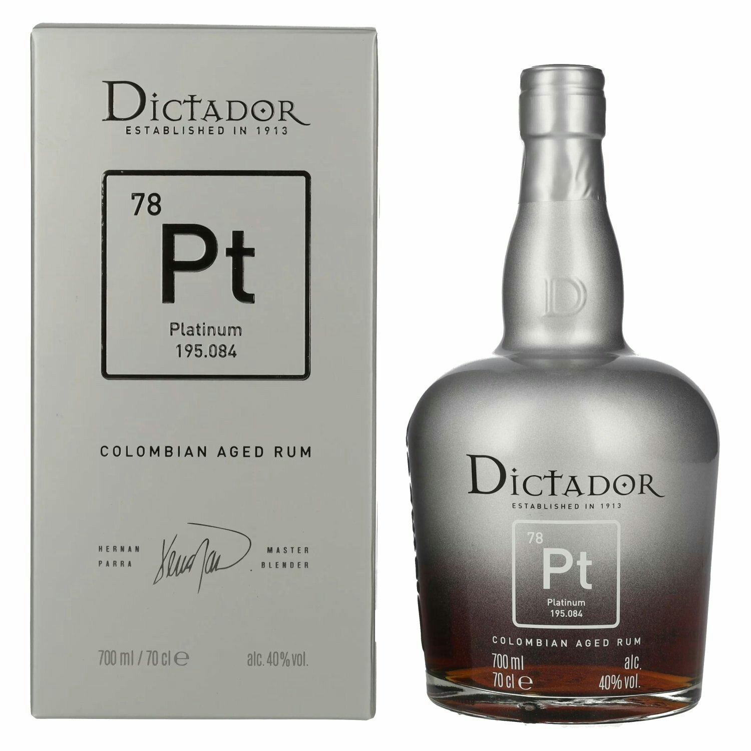 Dictador PLATINUM Colombian Aged Rum 40% Vol. 0,7l in Giftbox