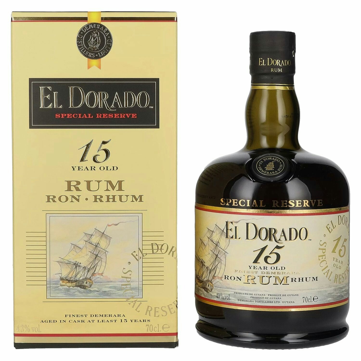 El Dorado 15 Years Old Finest Demerara Rum SPECIAL RESERVE 43% Vol. 0,7l in Giftbox