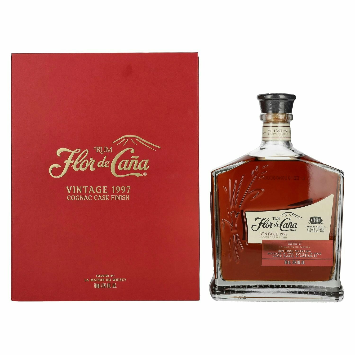 Flor de Caña Rum Cognac Cask Finish Vintage 1997 47% Vol. 0,7l in Giftbox