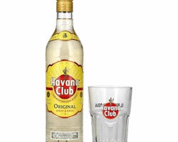 Havana Club Añejo 3 Años Rum 40% Vol. 0,7l with glass