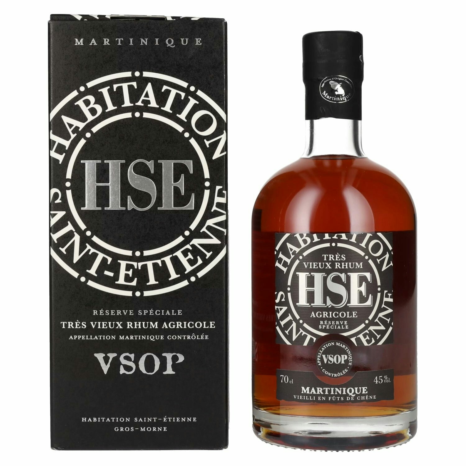 HSE Très Vieux Rhum Agricole VSOP 45% Vol. 0,7l in Giftbox