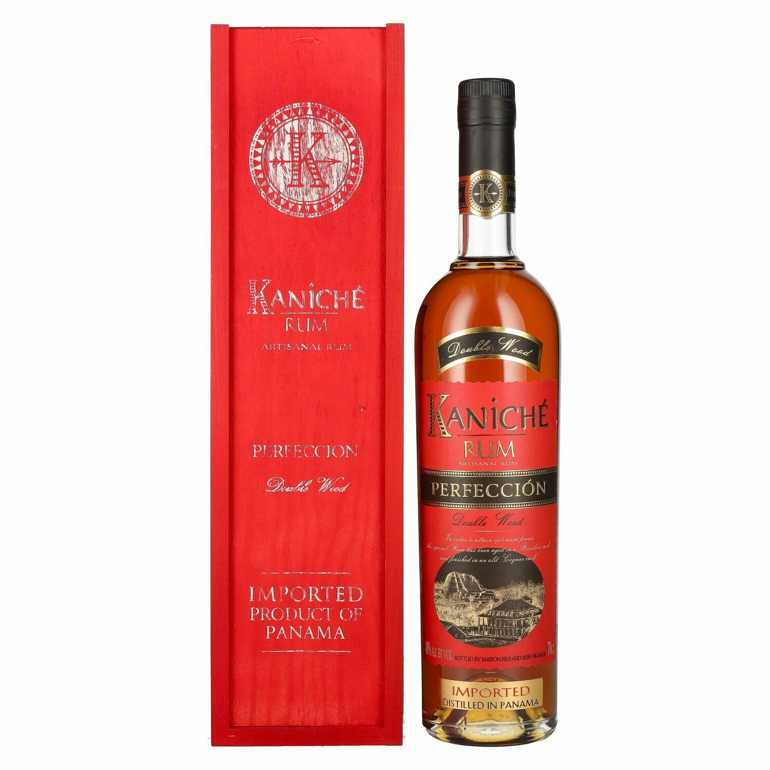 Kaniché Rum Perfección Double Wood 40% Vol. 0,7l in Holzkiste