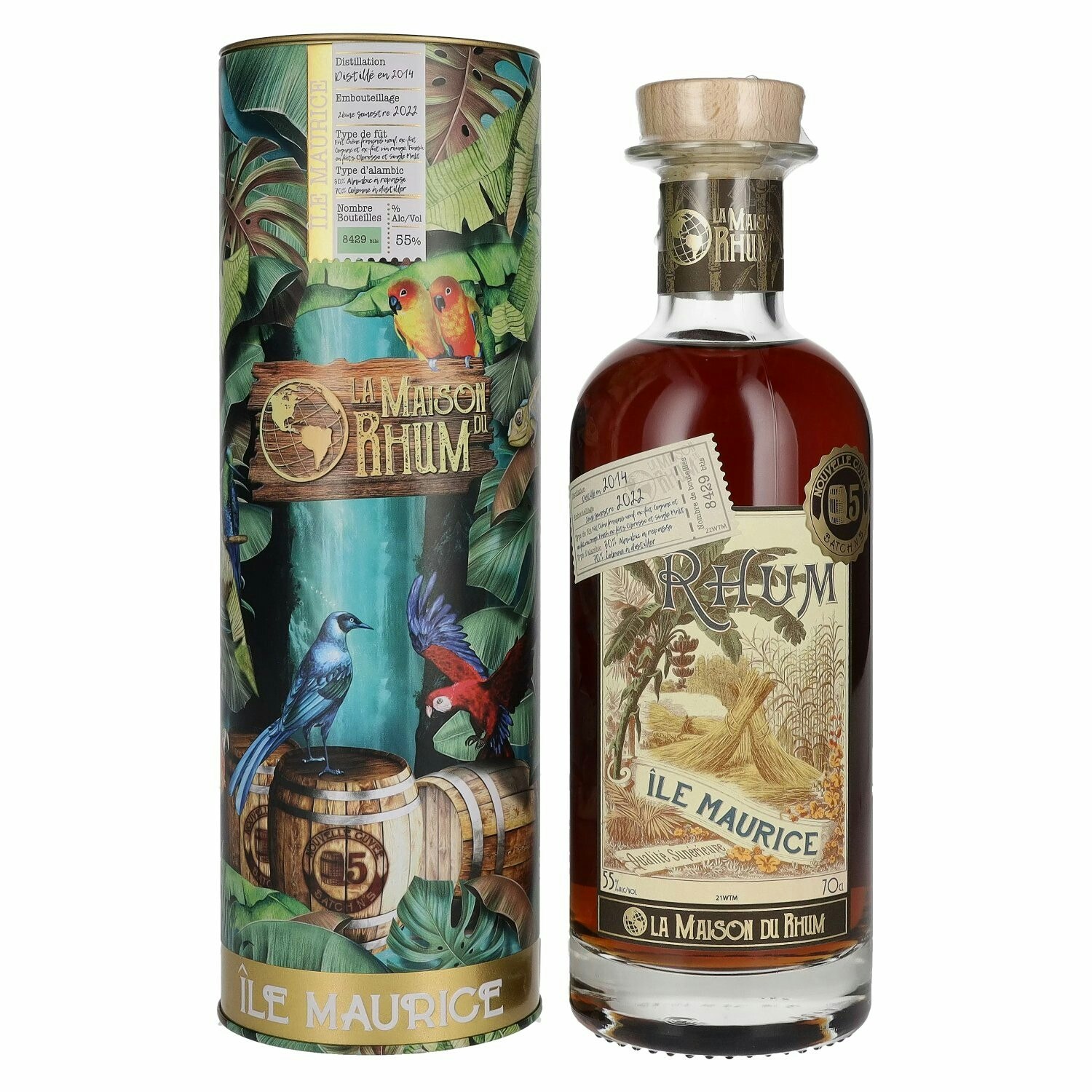 La Maison du Rhum ÎlLE MAURICE 2014/2022 Batch N° 5 55% Vol. 0,7l in Tinbox