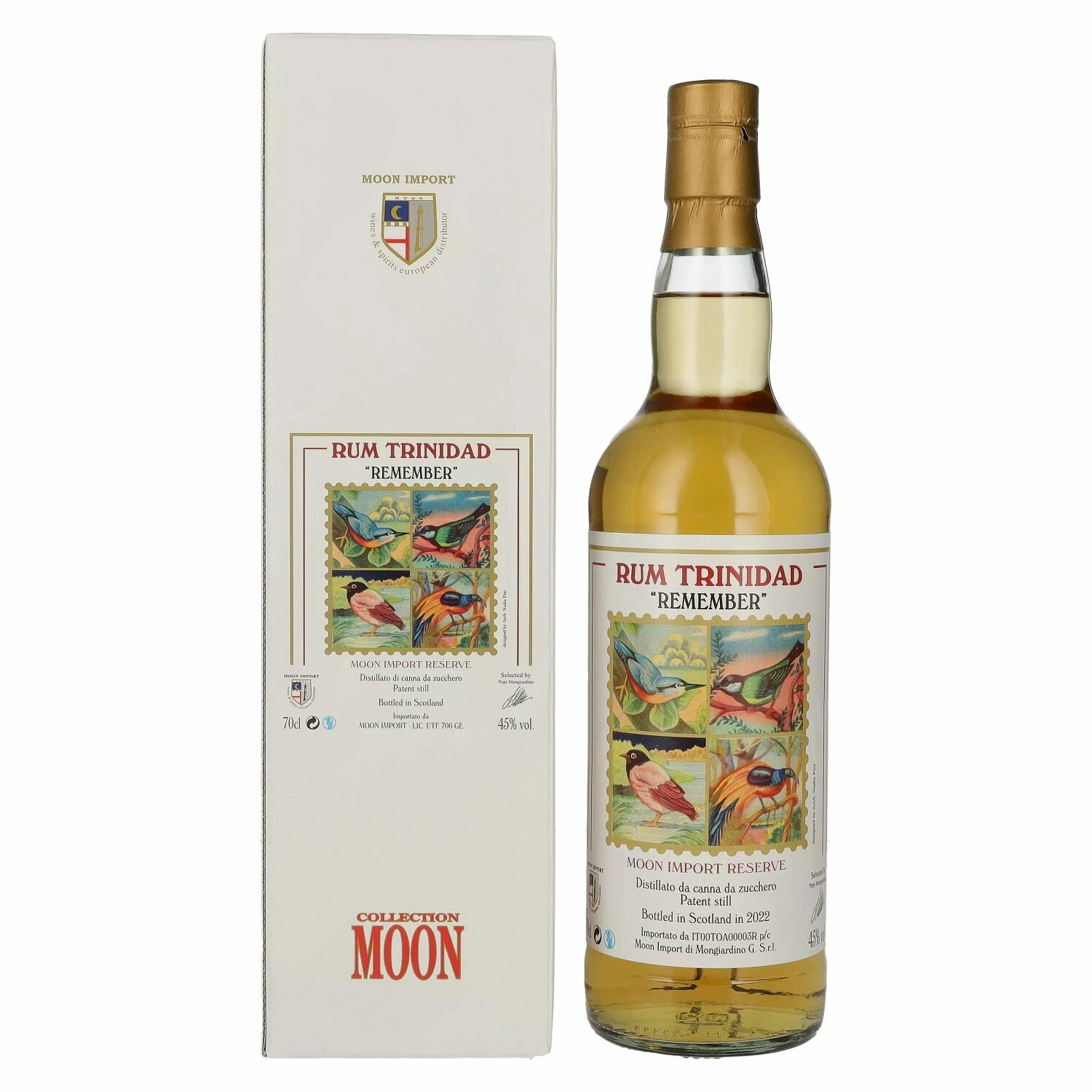 Moon Import Reserve REMEMBER Rum Trinidad Patent Still 2022 45% Vol. 0,7l in Giftbox