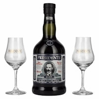 Presidente Marti 19 Sistema Solera 40% Vol. 0,7l in Giftbox with 2 glasses