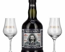 Presidente Marti 19 Sistema Solera 40% Vol. 0,7l in Giftbox with 2 glasses