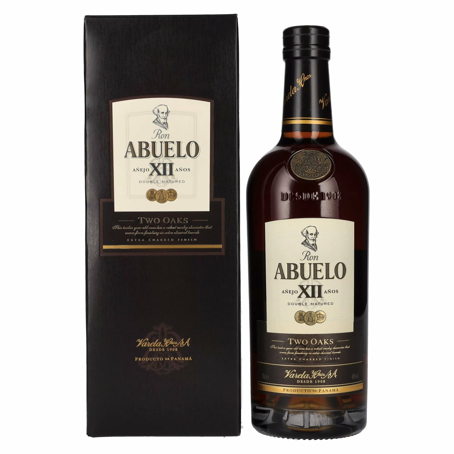 Ron Abuelo Añejo XII Años TWO OAKS Double Matured 40% Vol. 0,7l in Giftbox