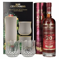 Ron Centenario FUNDACIÓN 20 Sistema Solera Rum 40% Vol. 0,7l in Giftbox with 2 Tumbler