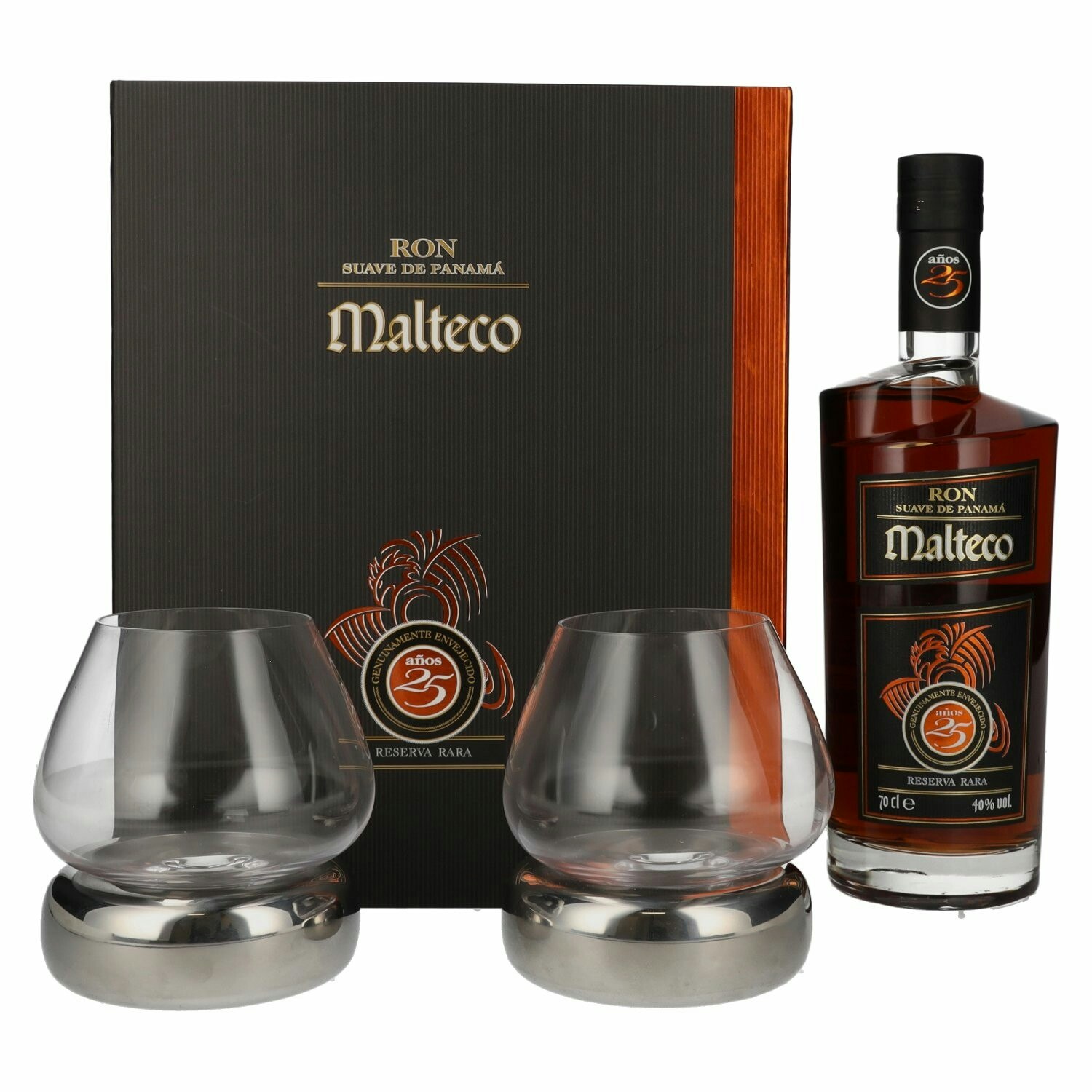 Ron Malteco 25 Años Reserva Rara 40% Vol. 0,7l in Giftbox with 2 glasses