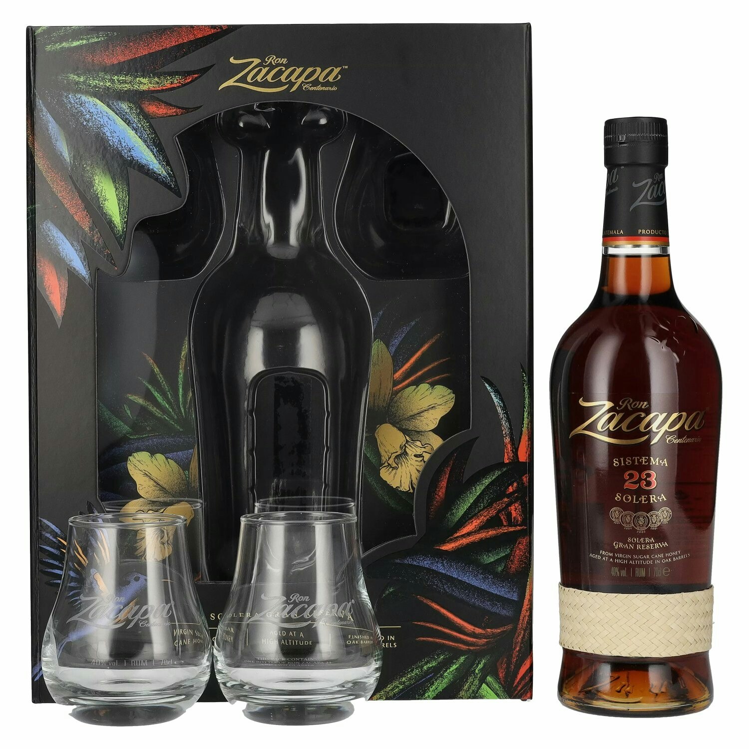 Ron Zacapa Centenario 23 SISTEMA SOLERA Gran Reserva Limited Edition Design 40% Vol. 0,7l in Giftbox with 2 glasses