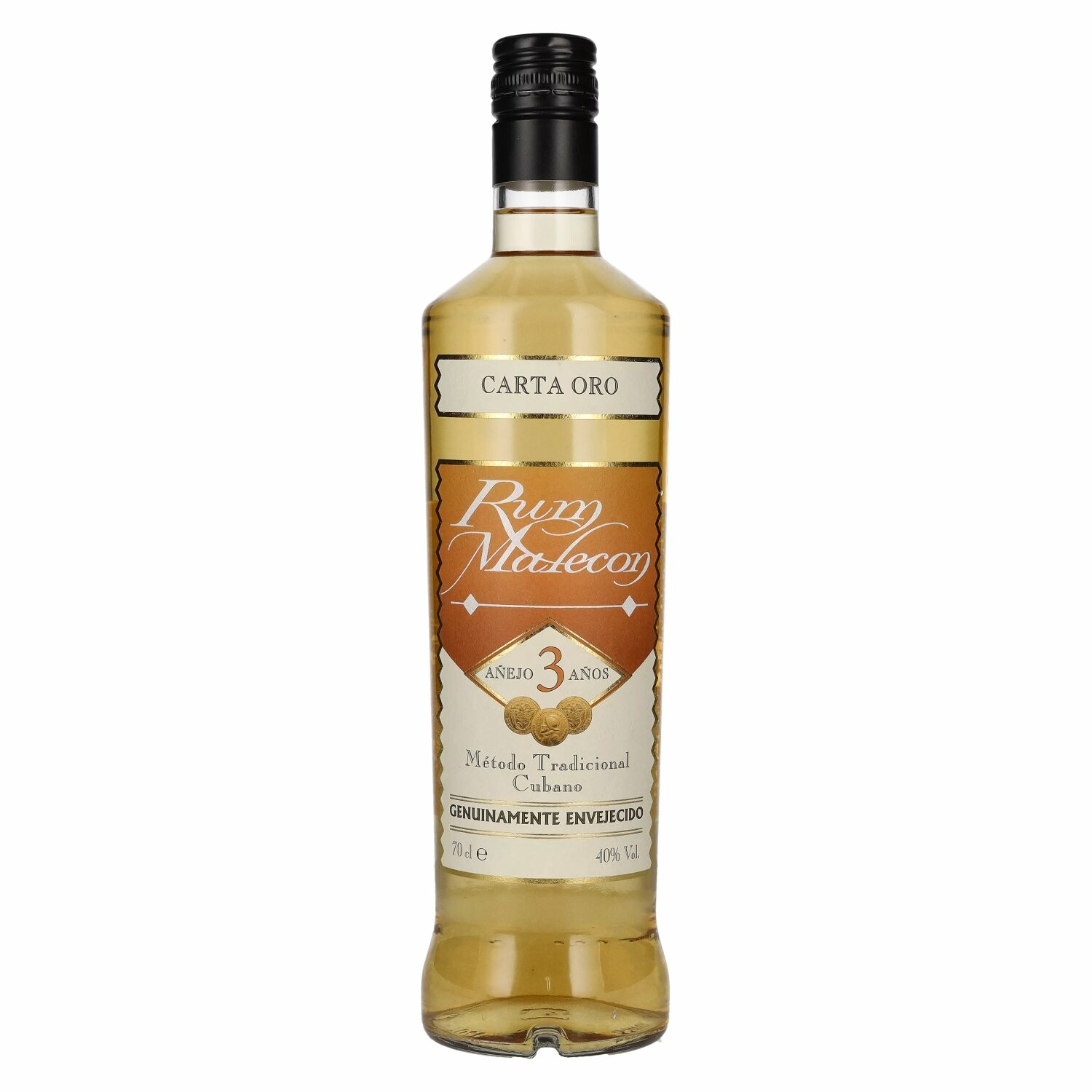 Rum Malecon Añejo 3 Años Carta Oro 40% Vol. 0,7l