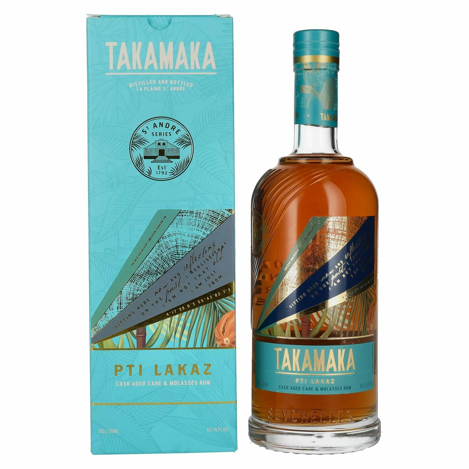 Takamaka PTI LAKAZ Rum 45,1% Vol. 0,7l in Giftbox