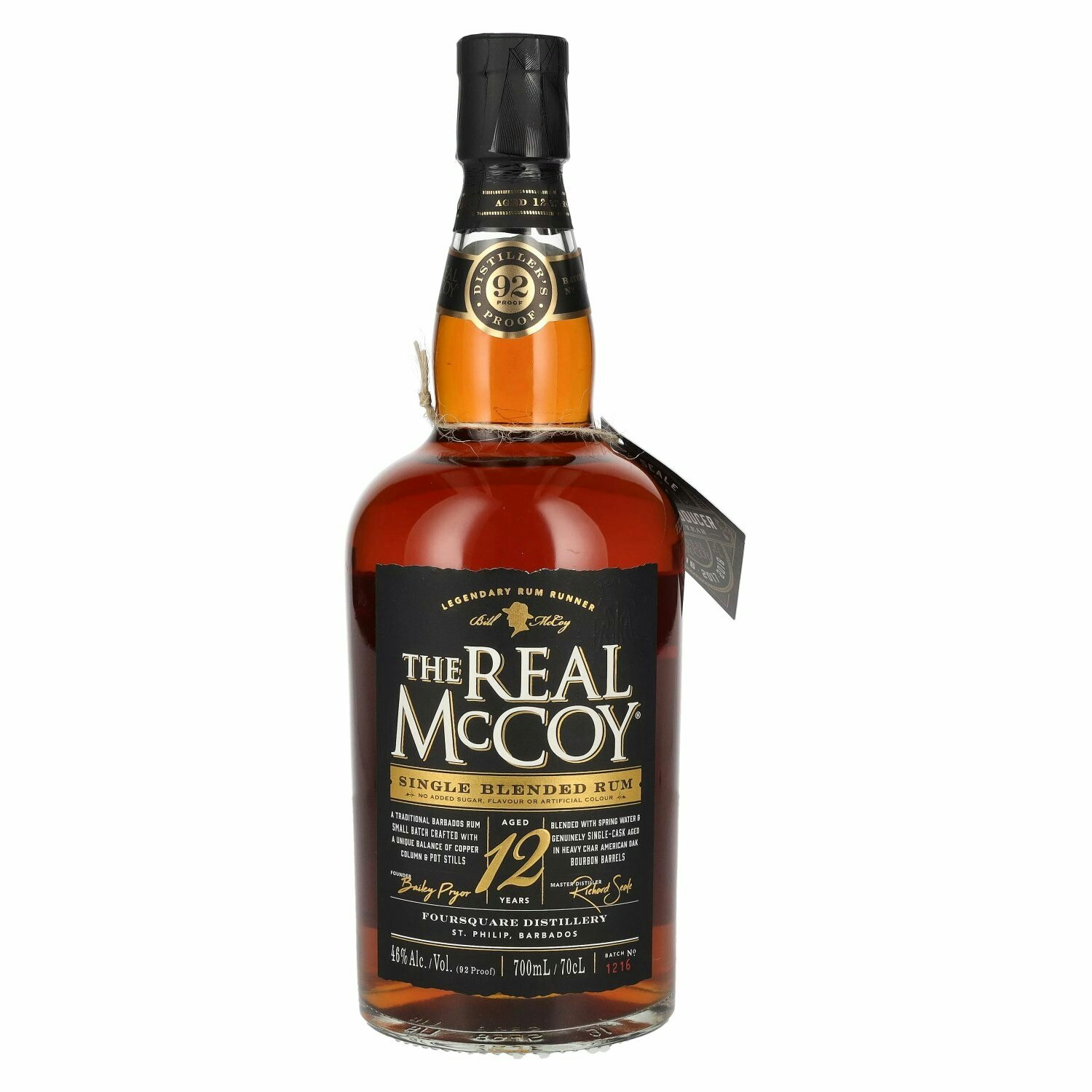 The Real McCoy 12 Years Old Single Blended Rum 46% Vol. 0,7l
