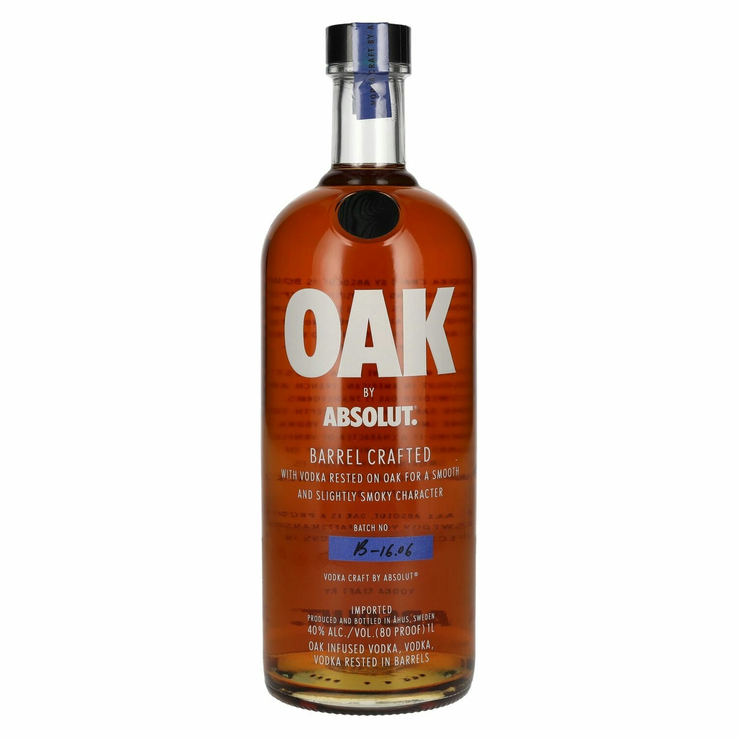 Absolut Vodka Oak Barrel Crafted Oak Infused Vodka 40% Vol. 1l