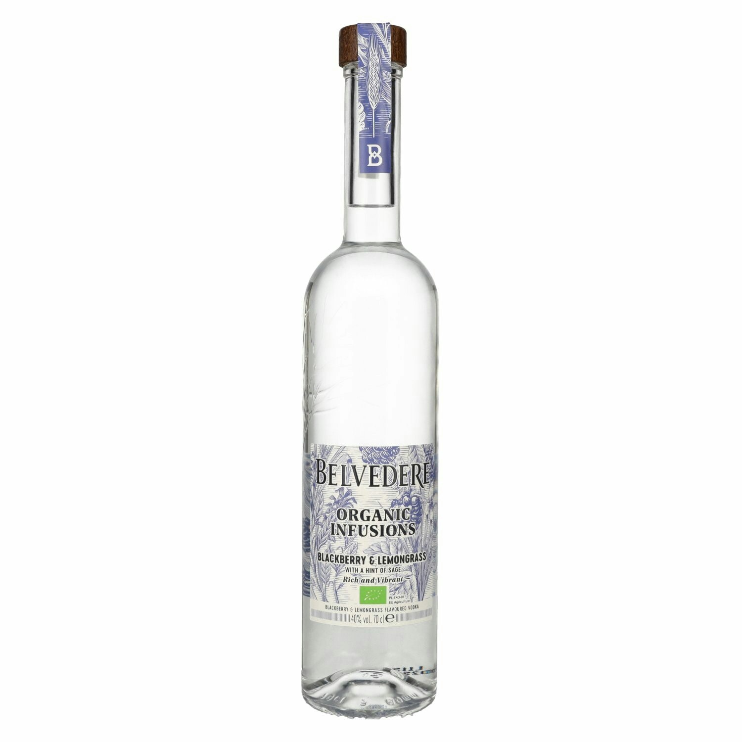 Belvedere Organic Infusions Blackberry & Lemongrass Flavoured Vodka 40% Vol. 0,7l