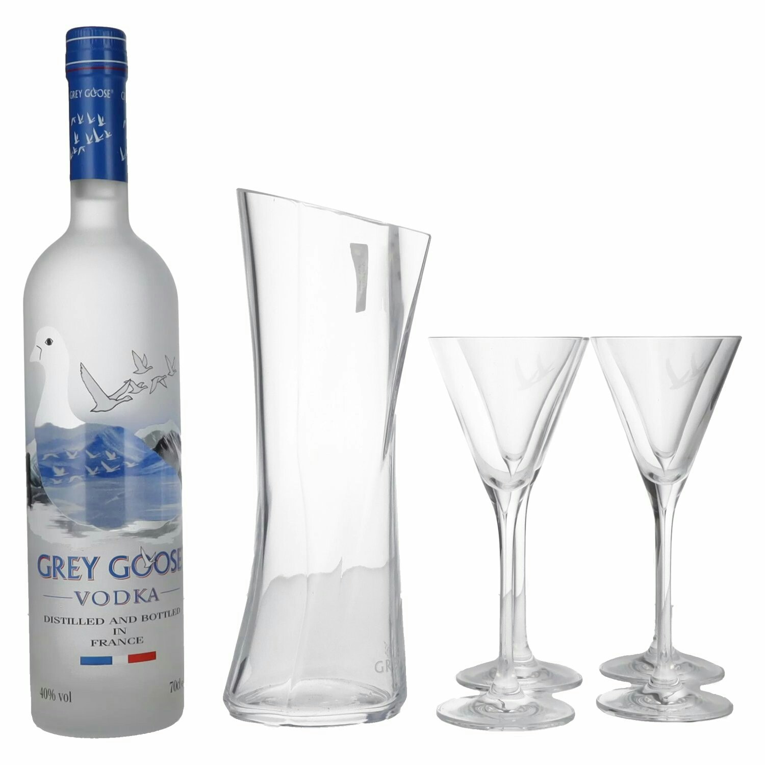 Grey Goose Vodka THE ULTIMATE GREY GOOSE MARTINI Pack 40% Vol. 0,7l in Holzkiste