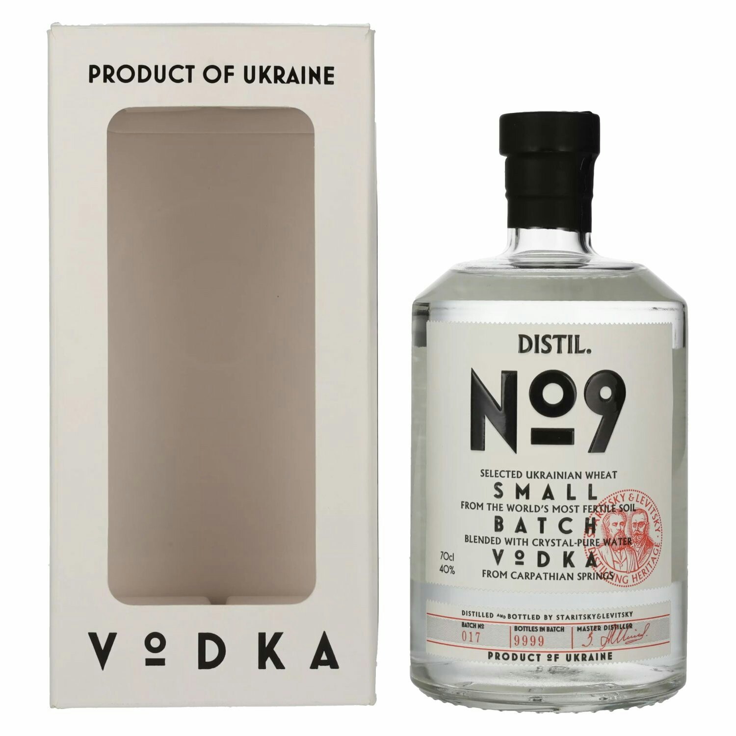 Staritsky & Levitsky DISTIL. No9 Small Batch Vodka 40% Vol. 0,7l in Giftbox