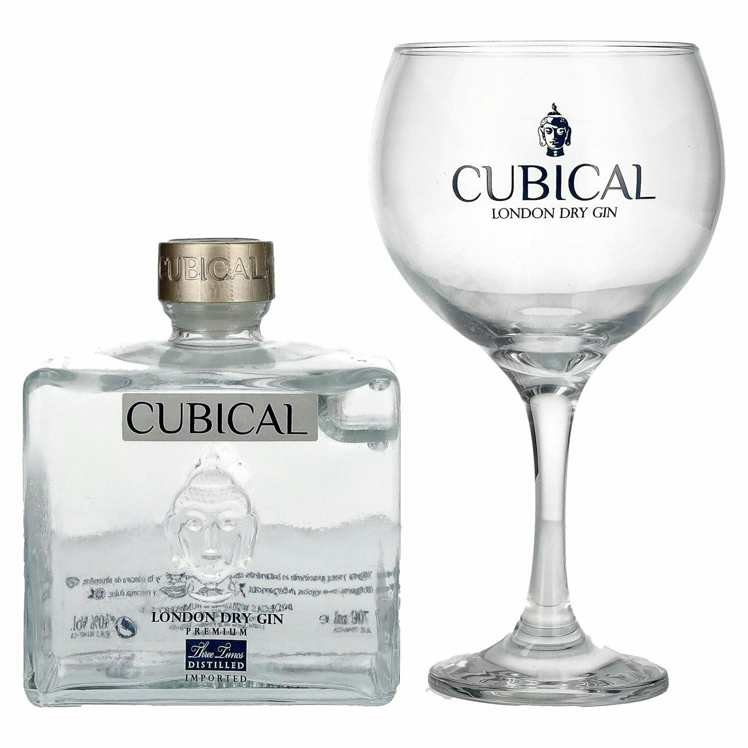 Cubical Premium London Dry Gin 40% Vol. 0,7l with Stielglas