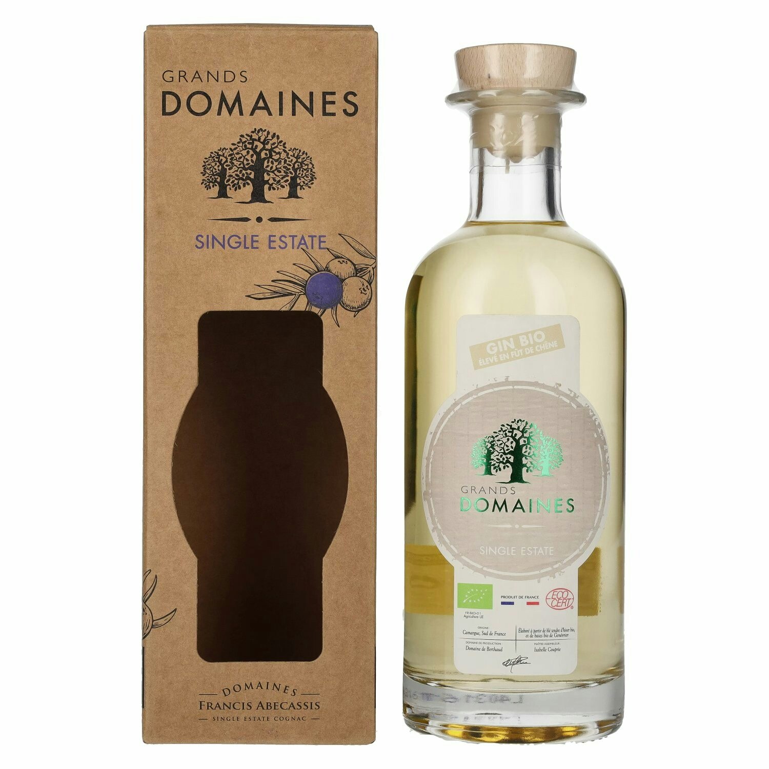 Grands Domaines Single Estate Bio French Gin Élevè en Fût 40% Vol. 0,7l in Giftbox