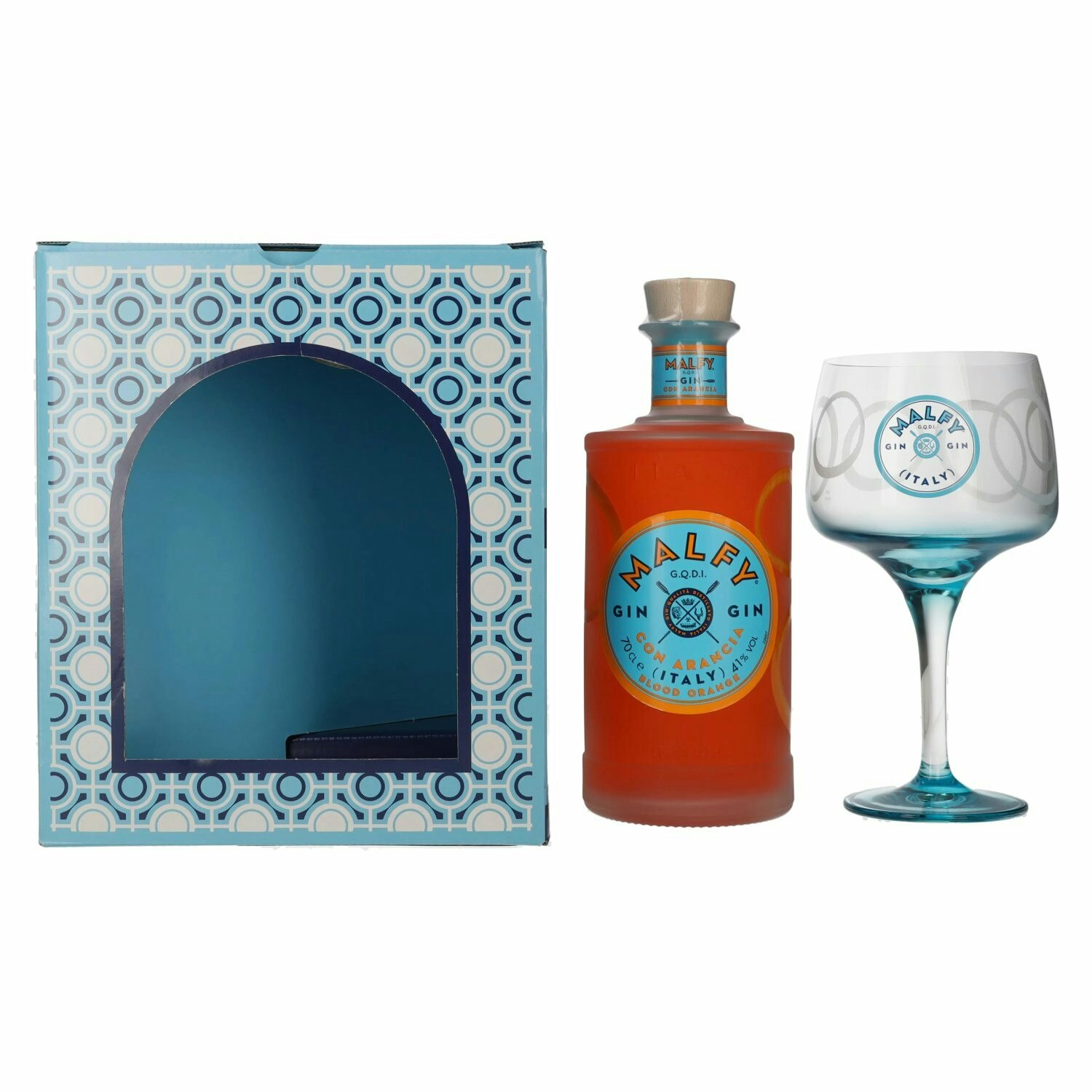 Malfy Gin CON ARANCIA Sicilian Blood Orange 41% Vol. 0,7l in Giftbox with glass