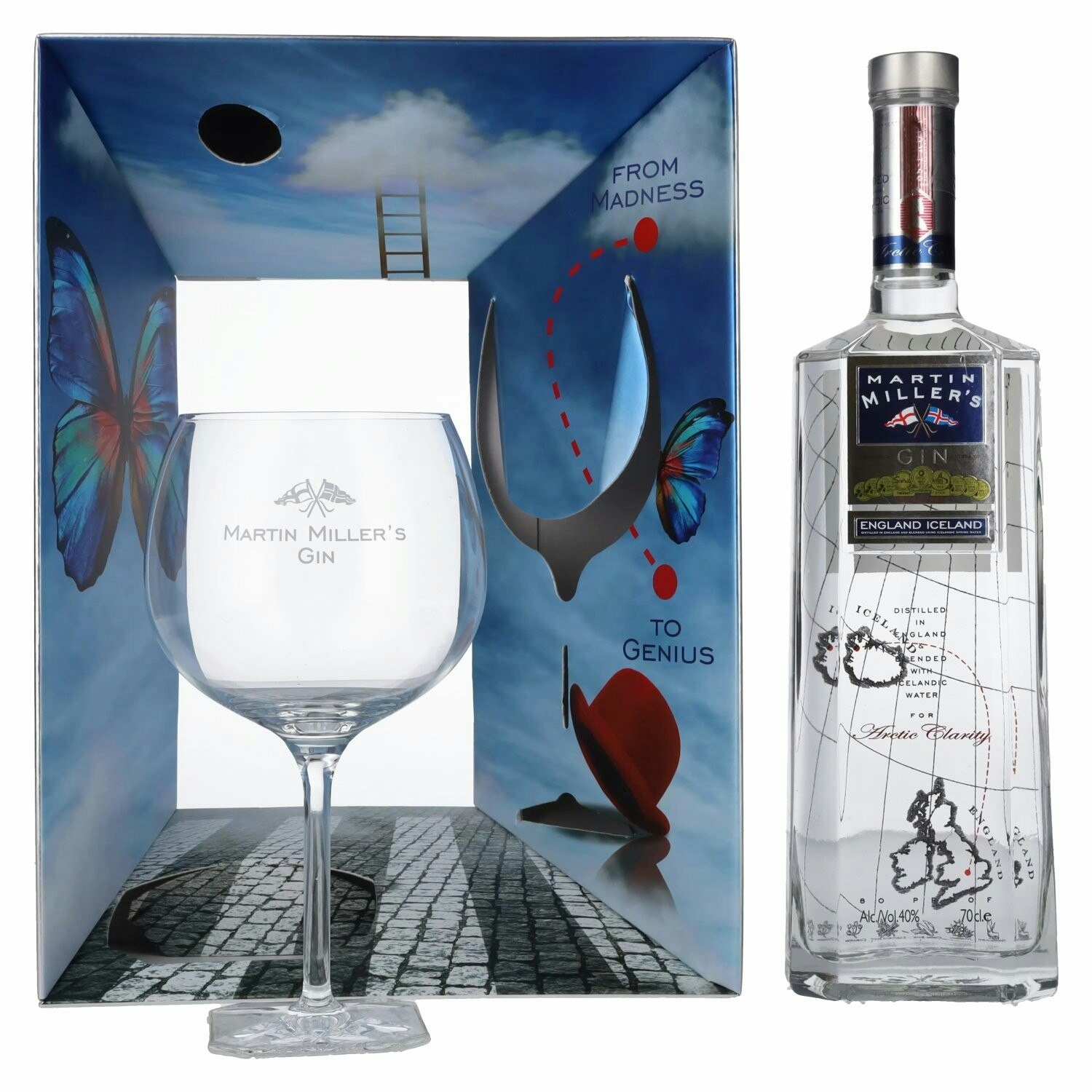 Martin Miller's Gin 40% Vol. 0,7l in Giftbox with glass