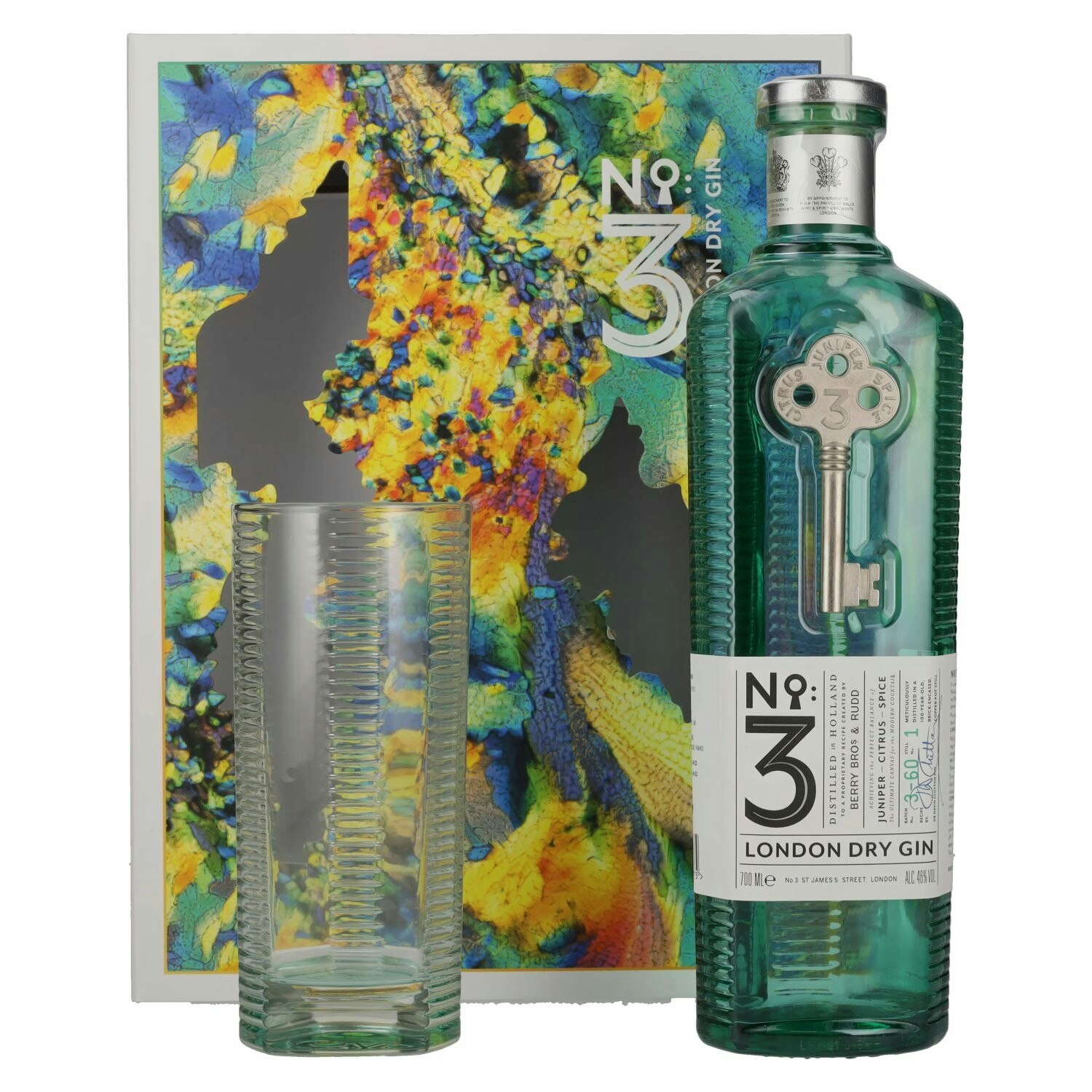 No. 3 London Dry Gin 46% Vol. 0,7l in Giftbox with glass