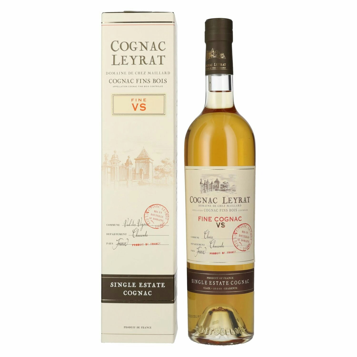 Cognac Leyrat VS Fine Single Estate Cognac 40% Vol. 0,7l in Giftbox