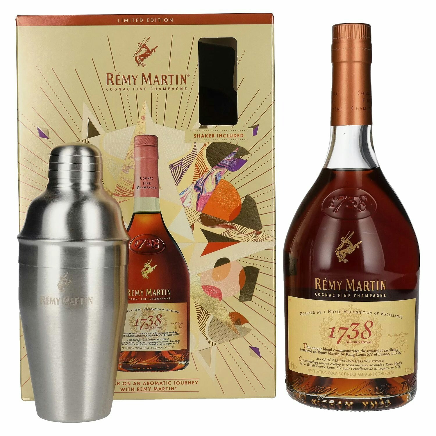 Rémy Martin 1738 ACCORD ROYAL Cognac Fine Champagne 40% Vol. 0,7l in Giftbox with Shaker