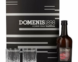 Domenis 1898 DOMBAY Cherry crema di ciliegie 17% Vol. 0,5l in Giftbox with 2 glasses