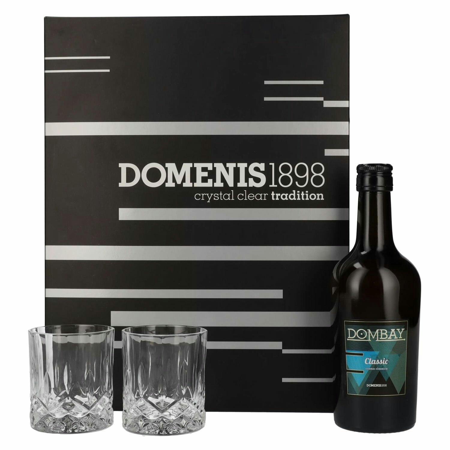 Domenis 1898 DOMBAY Classic crema classica 17% Vol. 0,5l in Giftbox with 2 glasses