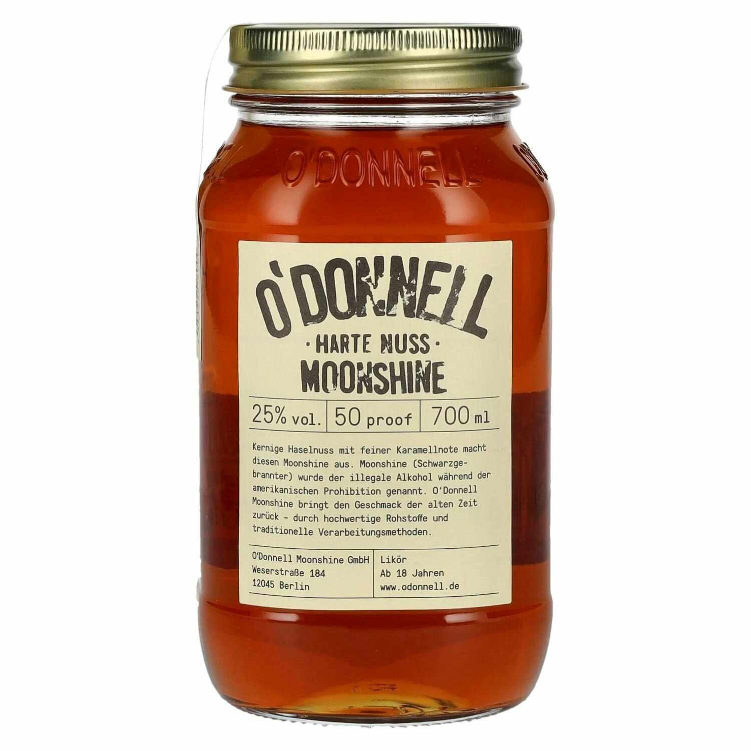 O'Donnell Moonshine HARTE NUSS Liqueur 25% Vol. 0,7l