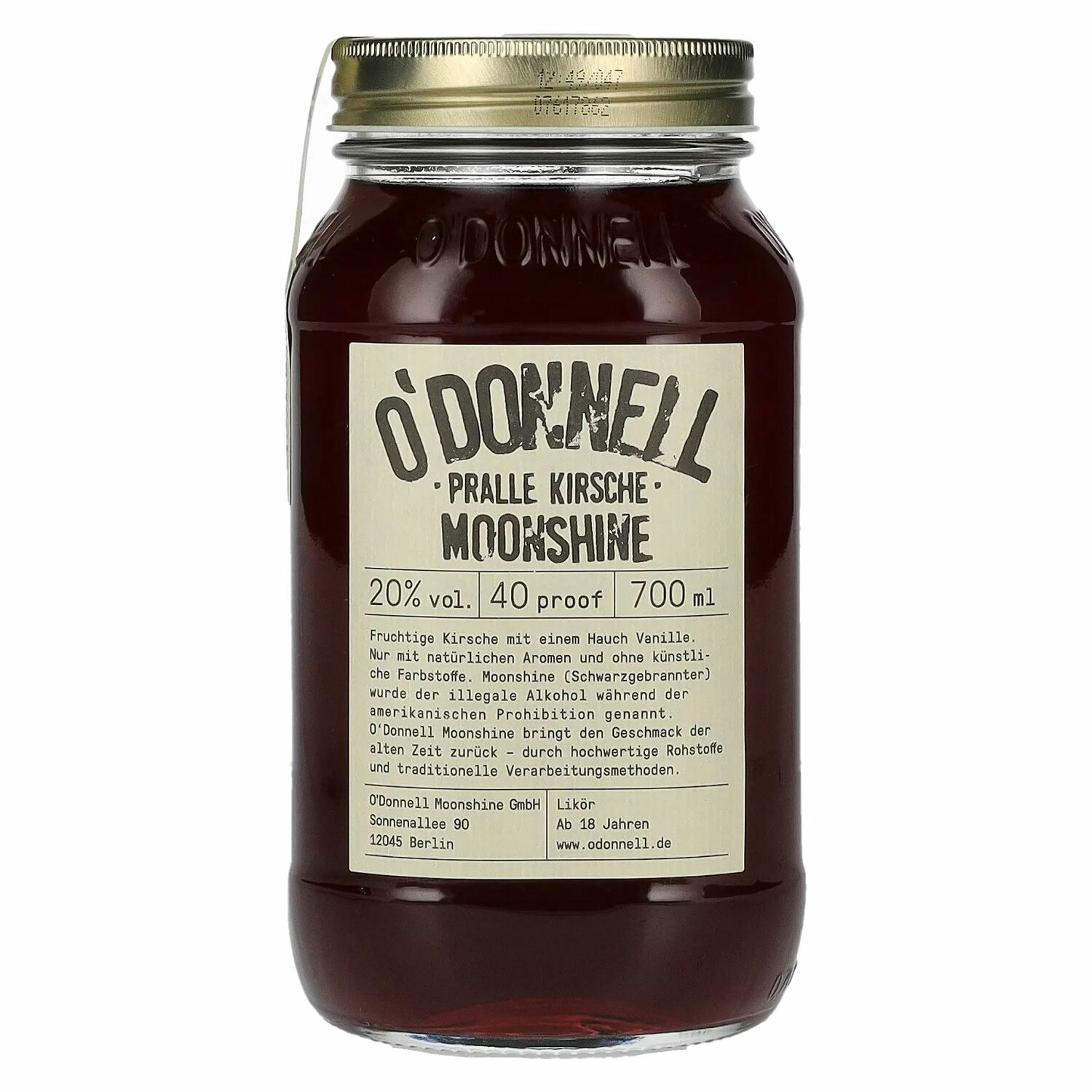 O'Donnell Moonshine PRALLE KIRSCHE Likör 20% Vol. 0,7l