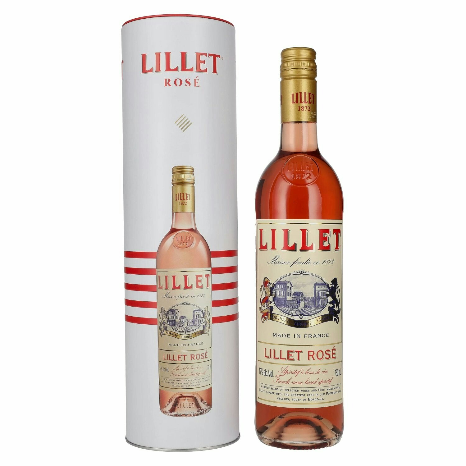Lillet Rosé 17% Vol. 0,75l in Tinbox - Dryckeskompaniet i Vellinge