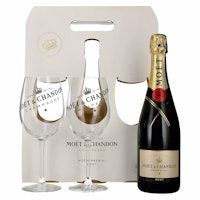 Moët & Chandon Champagne IMPÉRIAL Brut 12% Vol. 0,75l in Giftbox with 2 glasses klar
